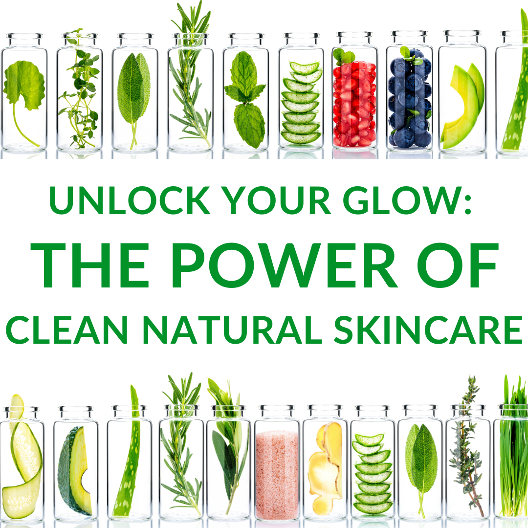 Natural plant-based skincare ingredients, such as oils and extracts, used for healthy, radiant skin.