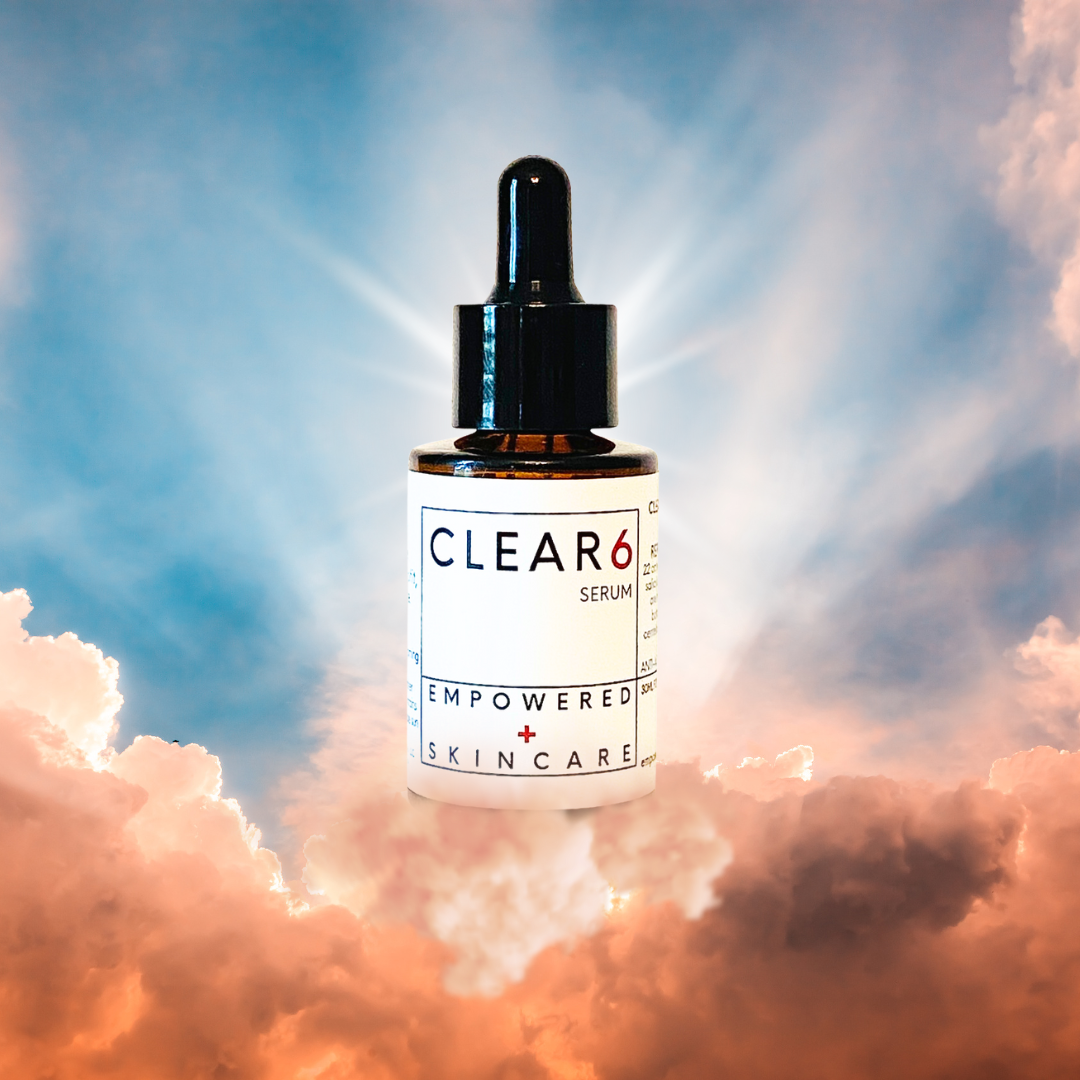 Clear 6 Serum, designed to target six causes of acne, including excess oil and inflammation