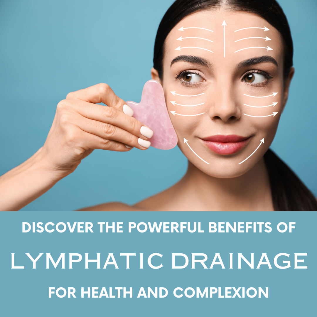 Woman performing facial lymphatic drainage massage to reduce puffiness and detoxify the skin.