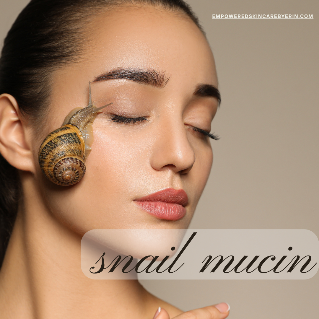 Hydrating and anti-aging snail mucin serum used to repair and rejuvenate skin.