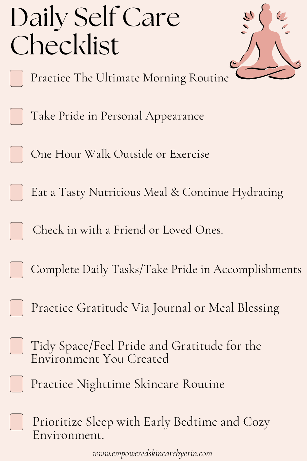 Daily Self Care Checklist